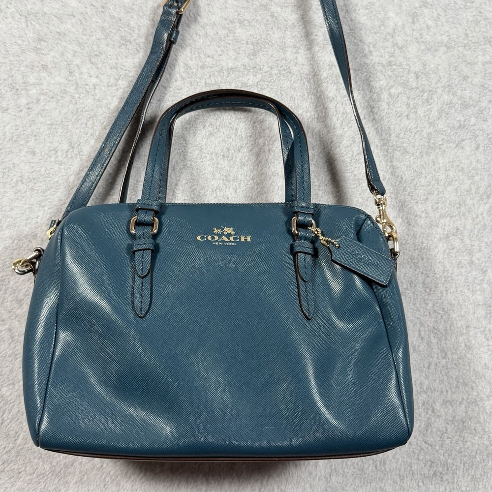 Coach Peyton Bennett Mini Satchel Top Handle Bag Teal Small Purse